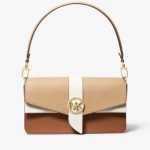 Greenwich Medium Color-Block Saffiano Leather Shoulder Bag